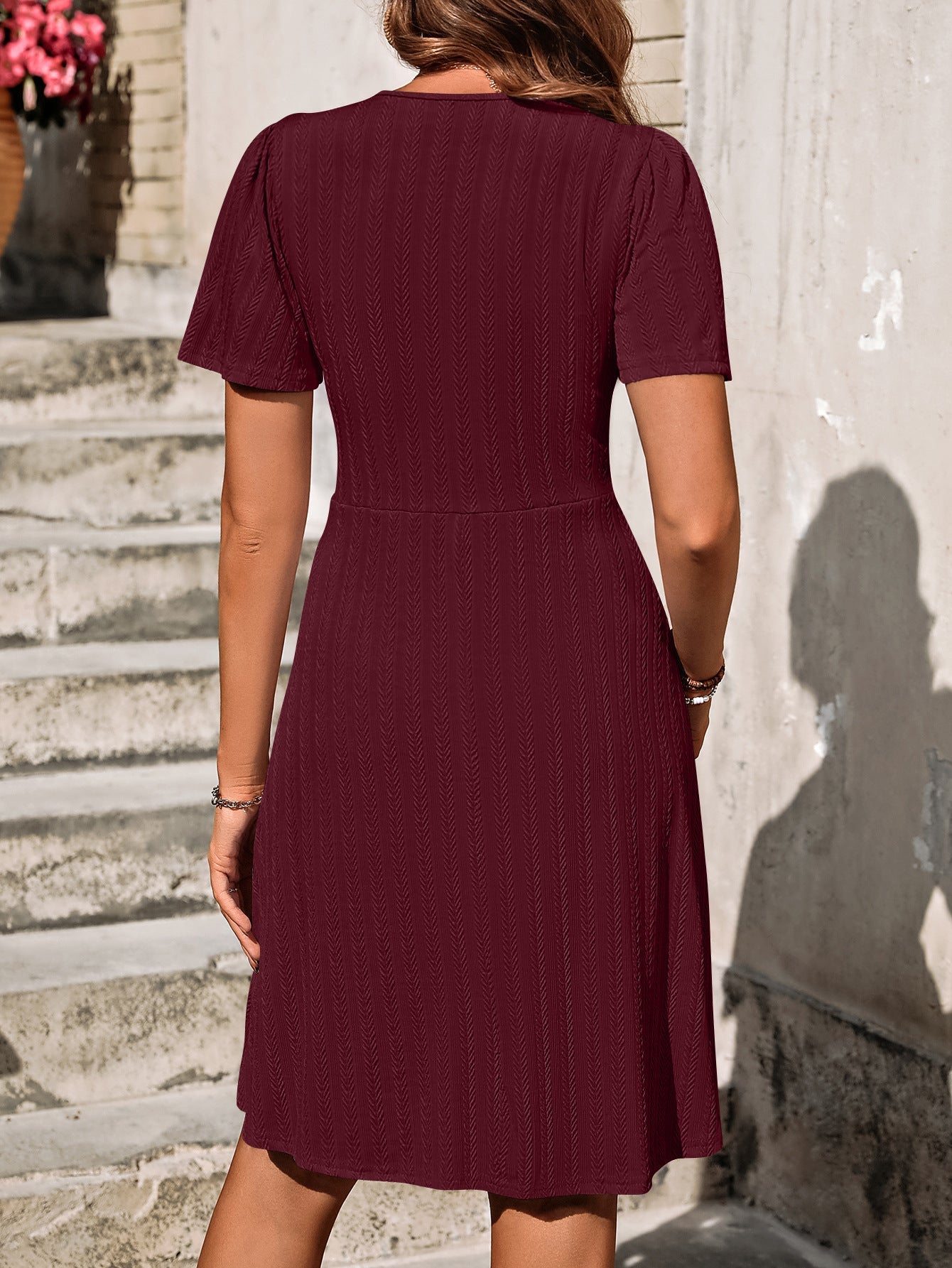LYANA | Casual Zomerjurk met Knoopdetail
