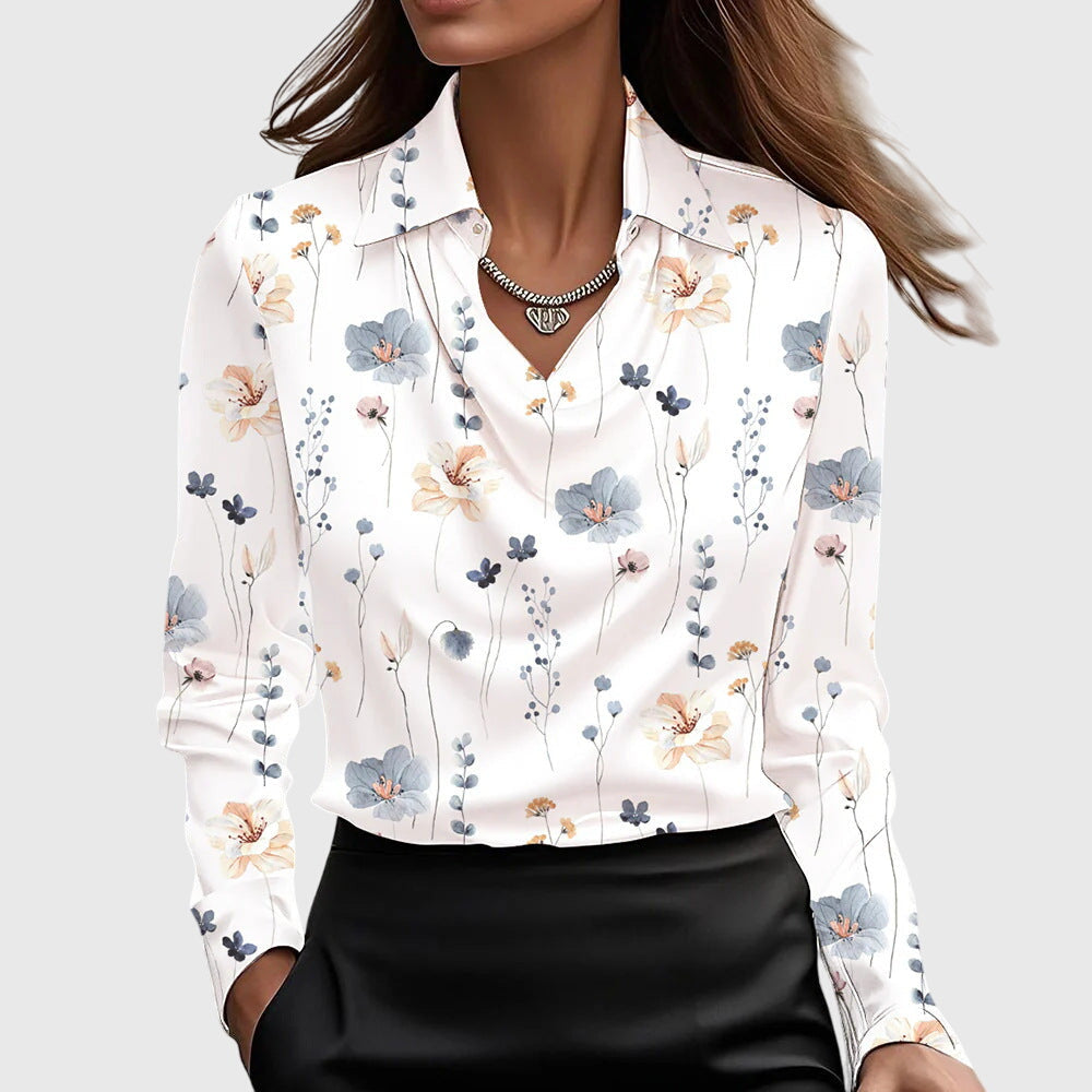 Breeze Vrouwen Blouse | Luxe Shine, Flatterende Drapering 8