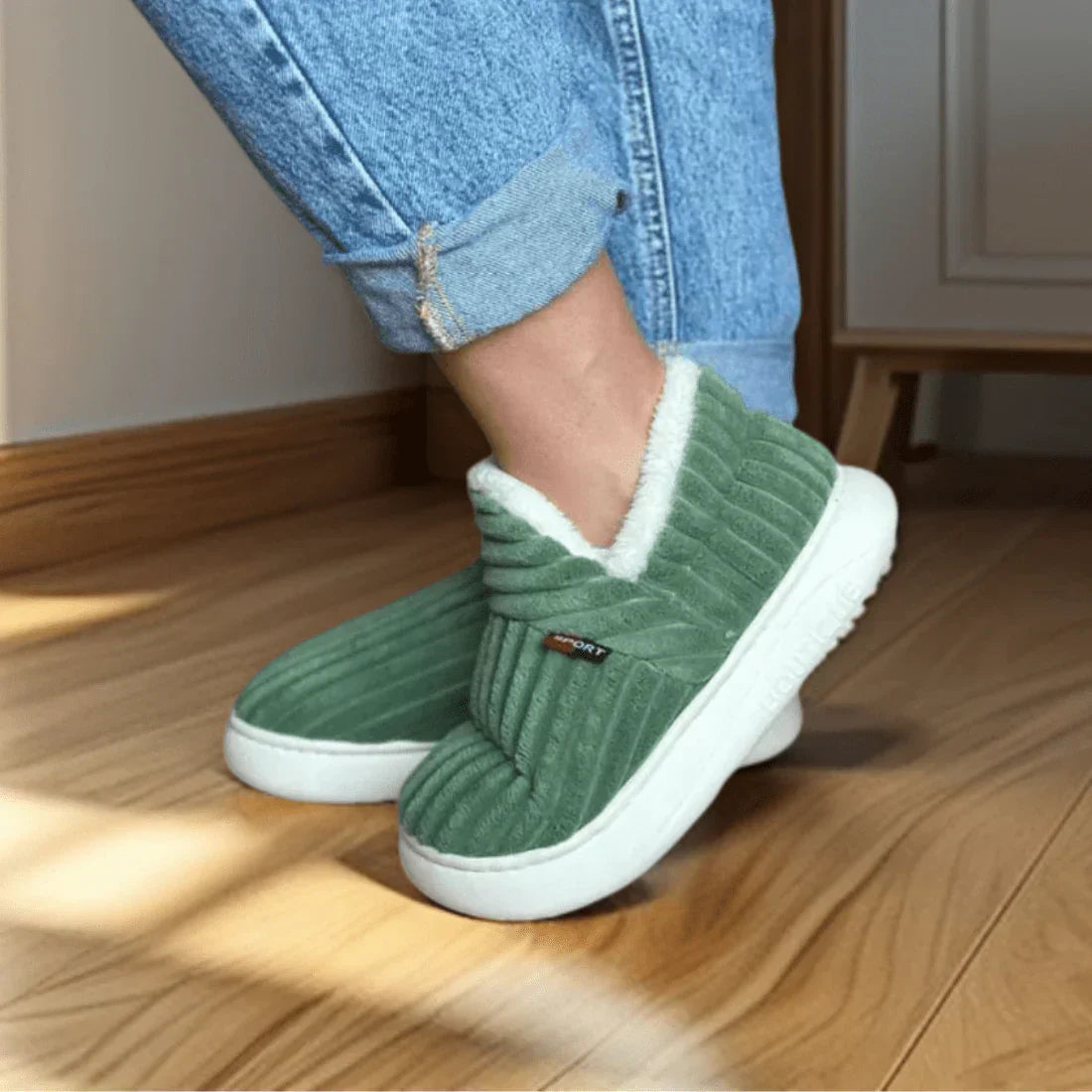 Coco Dames Slippers | Zacht Sherpa Fleece, Antislip Rubberen Zool