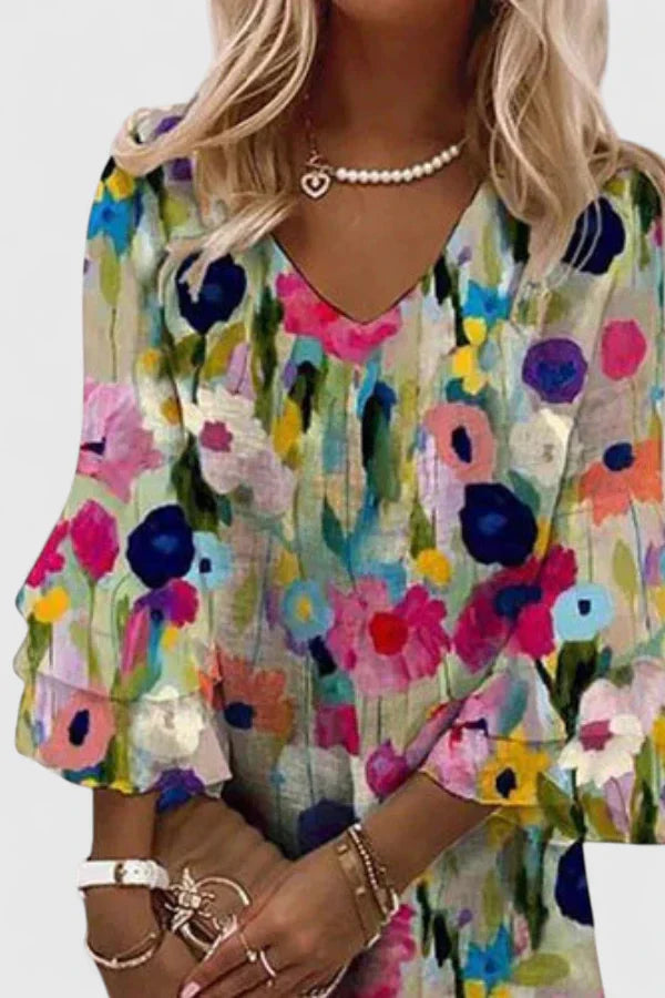 Evelyn Vrouwen Mini Jurk | Romantische Bloemenprint, Flatterende Pasvorm 2