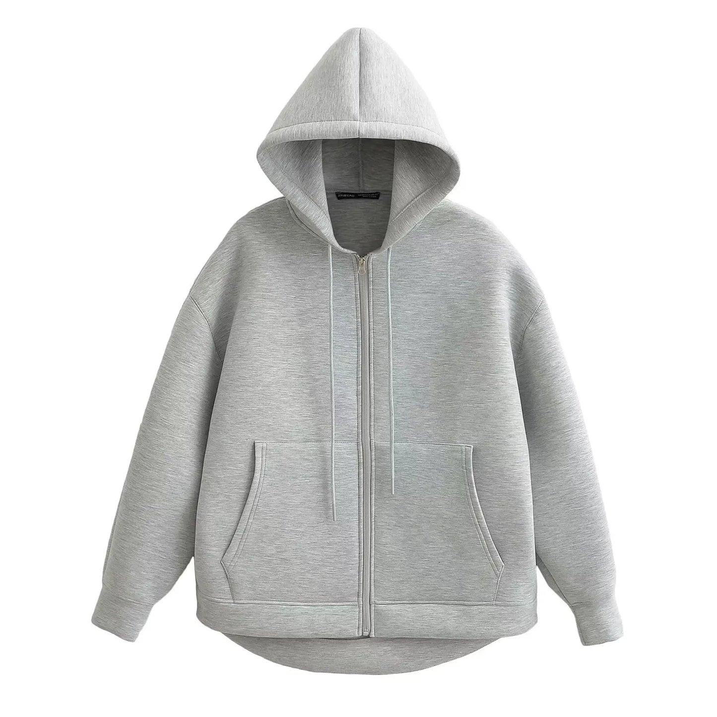Holly Dames Winterjas | Grijze Lange Rits met Capuchon, Comfortabel en Stijlvol