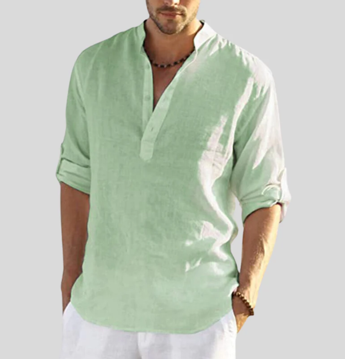 Hugo Heren Henley Shirt | Lichtgewicht Geweven Stof, Ademend 8