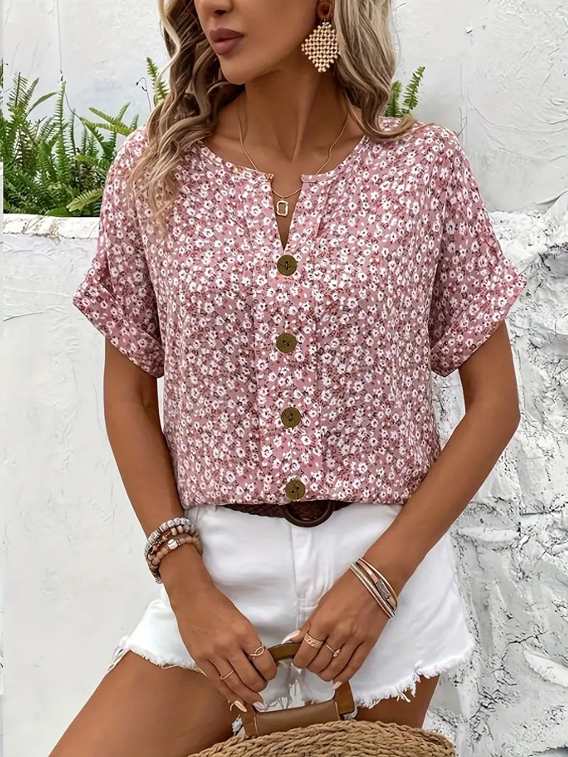 Jade Dames Top | Bloemenprint, Luchtig Ontwerp, 100% Katoen 4
