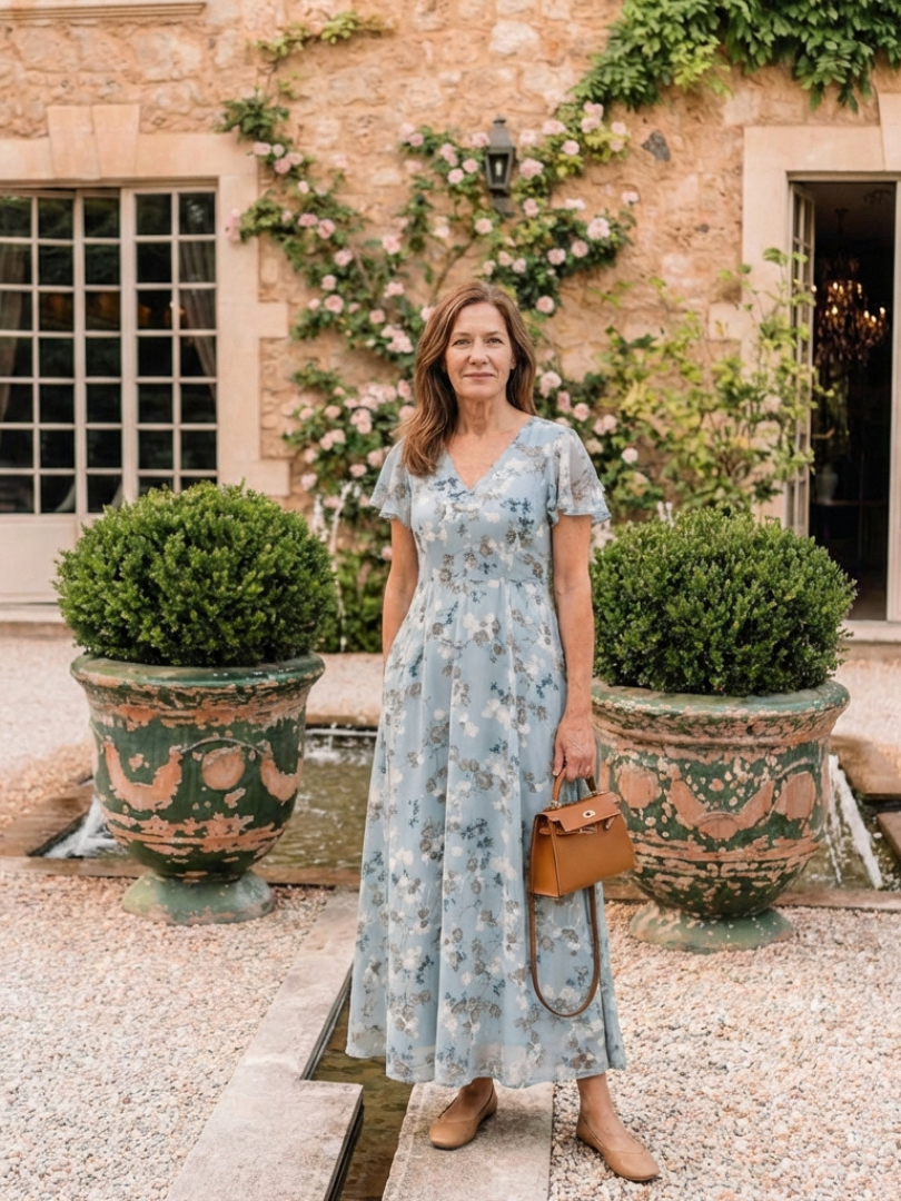 Kora Dames Lange Maxi Jurk | Lichtgewicht Chiffon met Bloemen 8