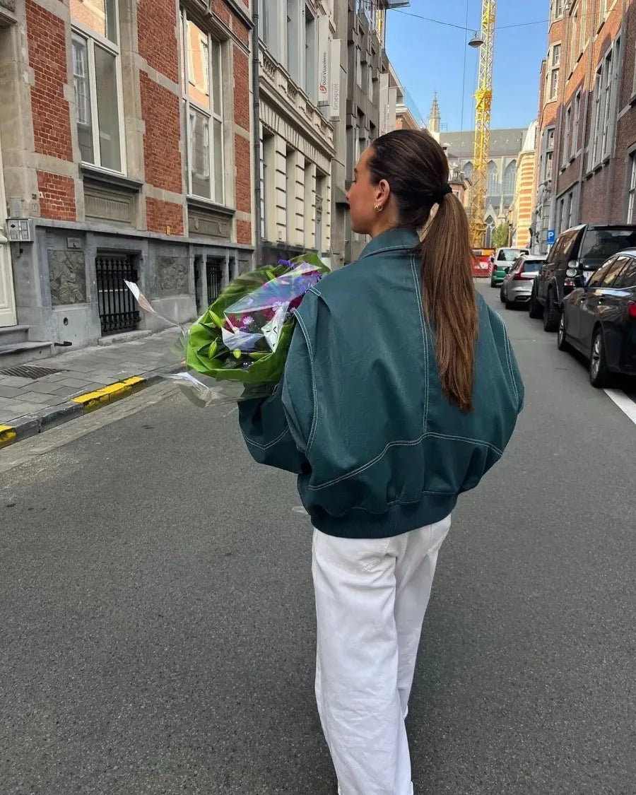 Mira Dames Jack | Leren Oversized, Zwart 2