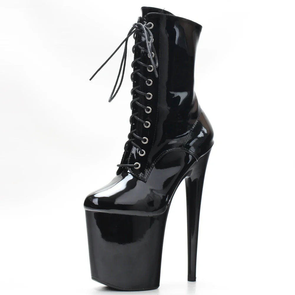 Sierra Dames Enkellaarsjes | 8 Platform, Lace Up, Zwart