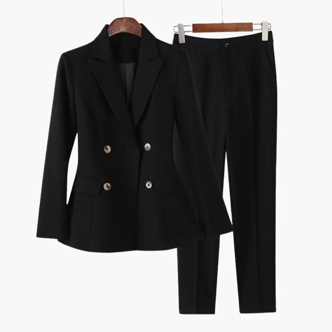 Tessa Dames Pak 2 Delig | Gestructureerde Blazer en Rechte Broek 3