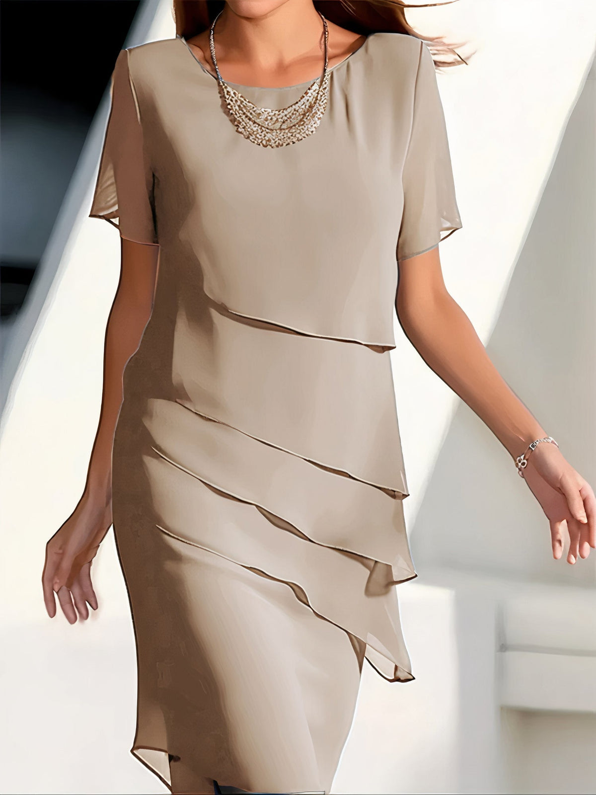 Vera Avondjurk Dames | Lichte Vloeiende Stof, Elegante Pasvorm 3