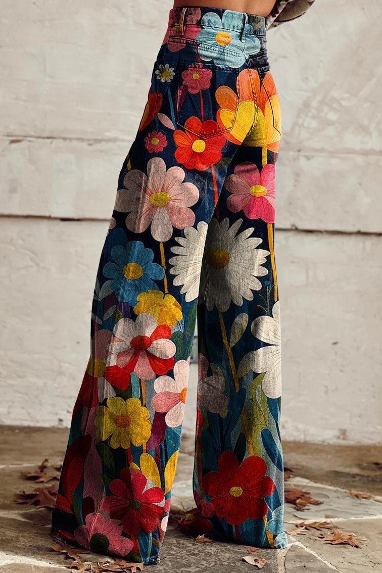 Mila | Bloemen Denim β Speels, Artistiek & Comfortabel