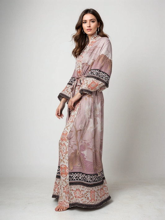 Yumea | Lange Kimono met Bloemenprint voor Dames