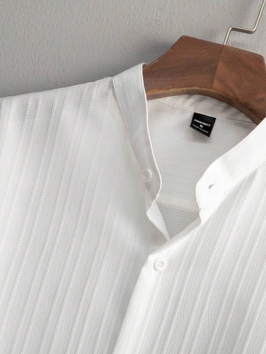 Zwart heren co-ord set met opstaande kraag – moderne Japanse stijl met luxe uitstraling