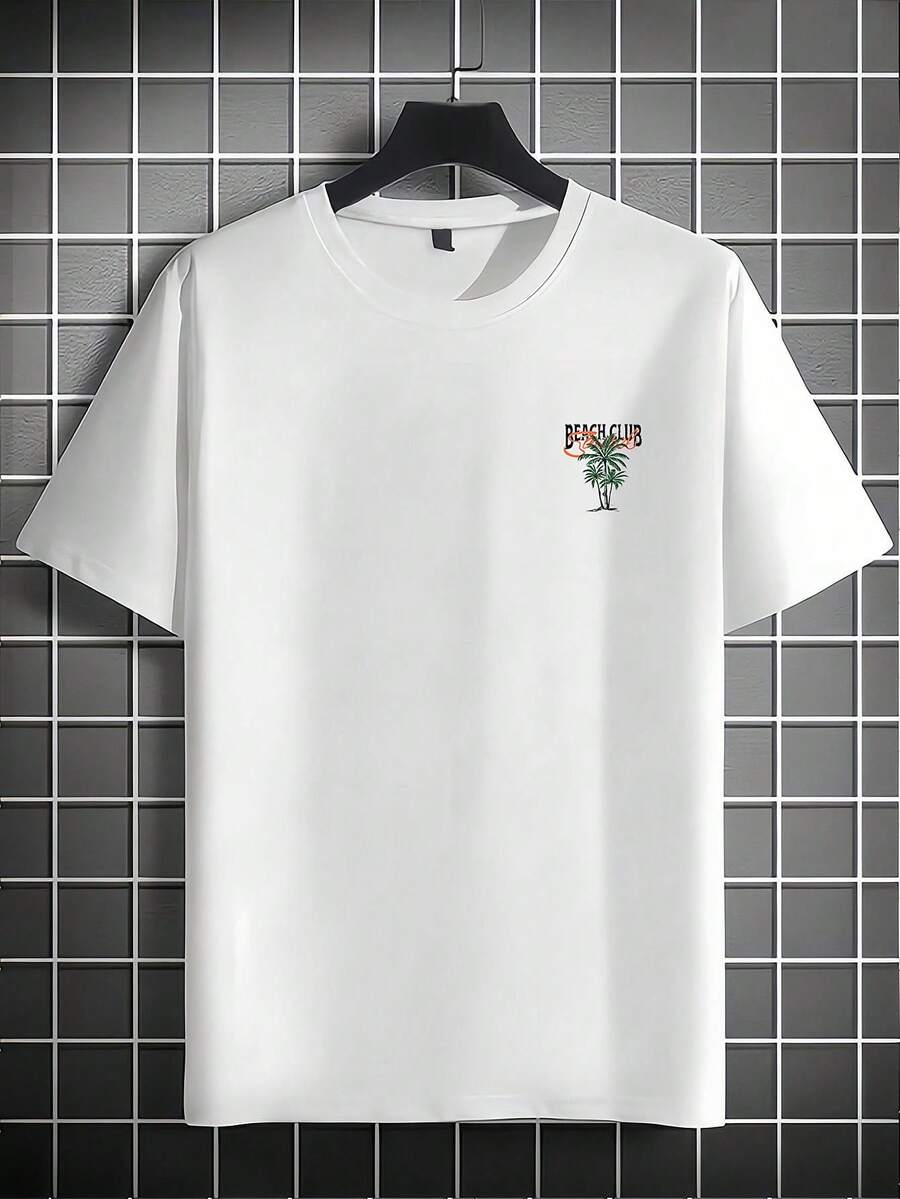 Casual mintgroen heren T-shirt met print en oversized fit