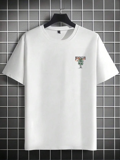 Casual mintgroen heren T-shirt met print en oversized fit