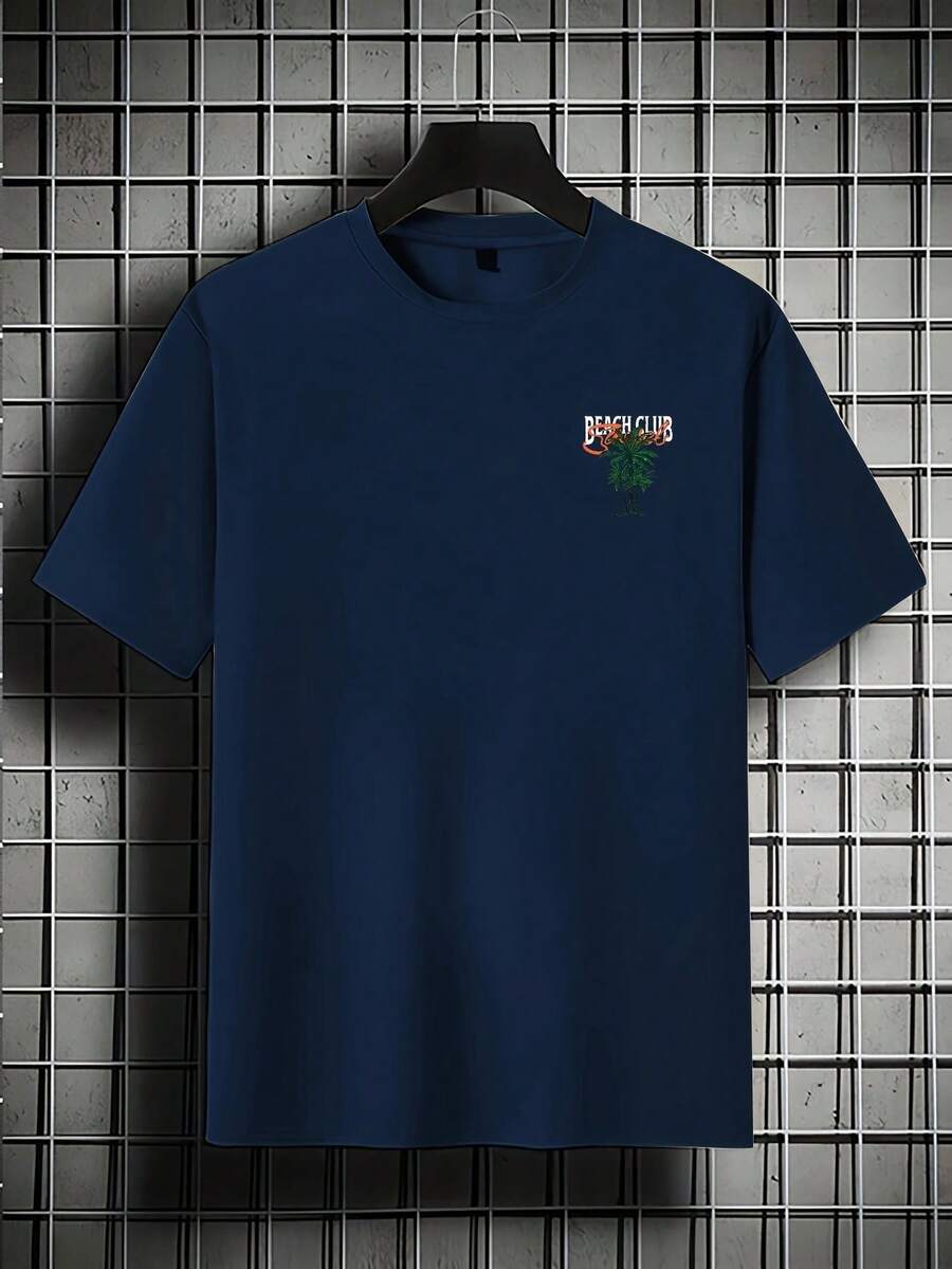 Casual mintgroen heren T-shirt met print en oversized fit
