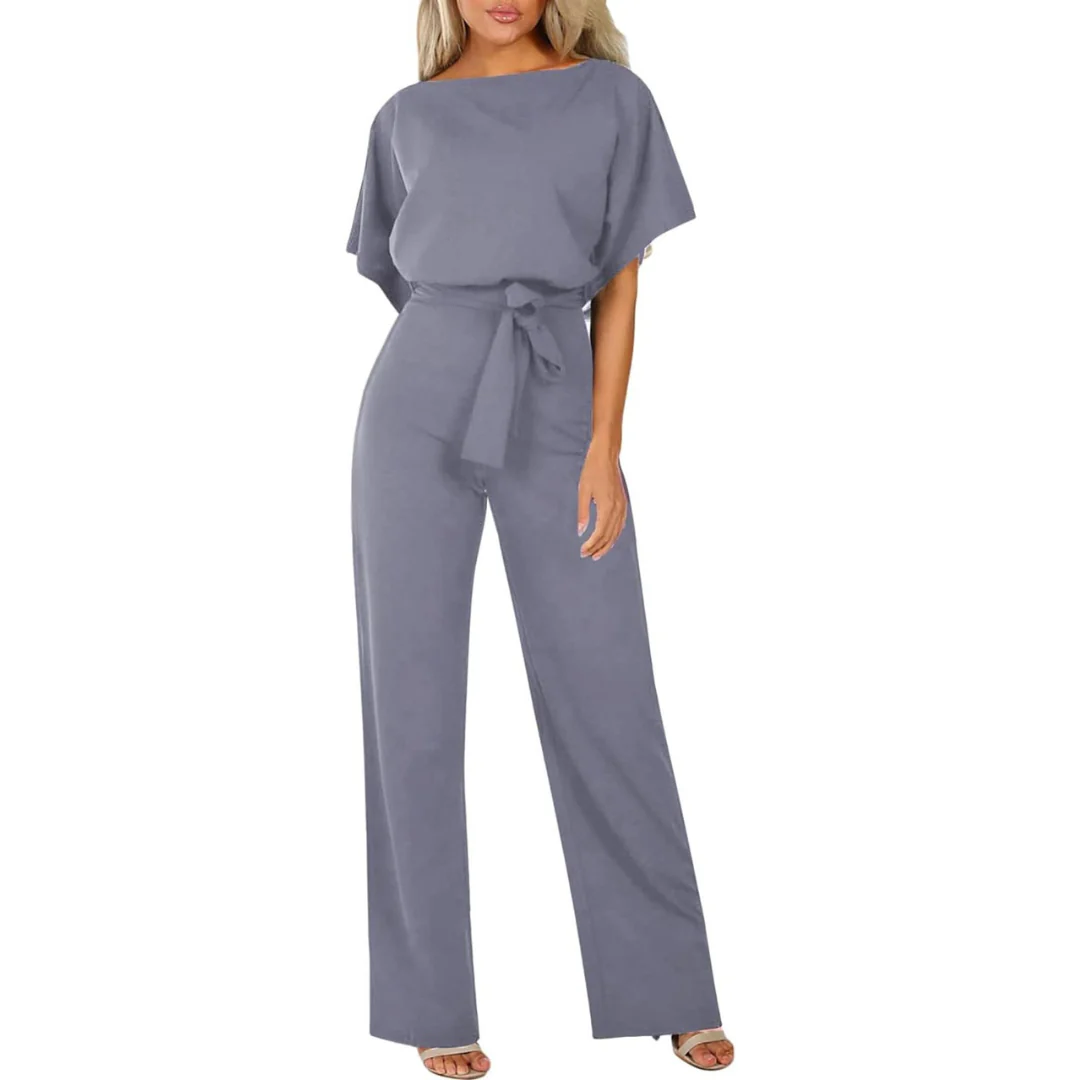 Laravie | Jumpsuit met Ceintuur en Wijde Pijpen