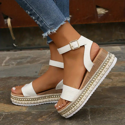 Maelis | Comfortabele Enkelbandsandalen met Plateauzool