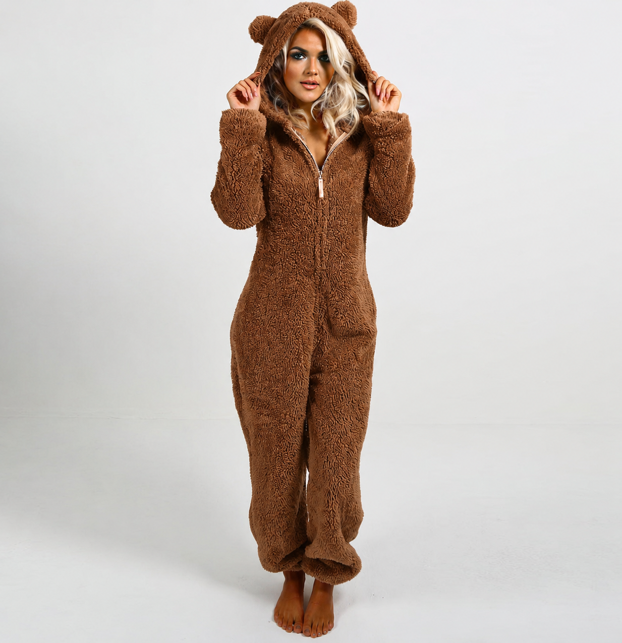Cuddle Volwassenen Fleece Onesie | Superzacht met Berenoortjes