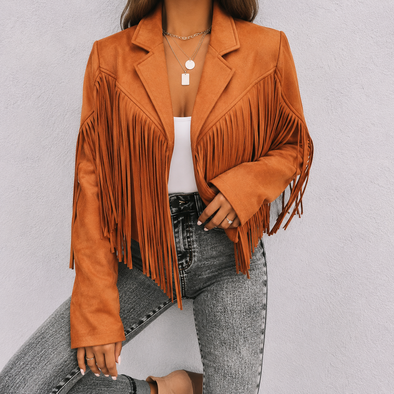 Suède damesjas met franjes | Boho-chic jasje voor een trendy look