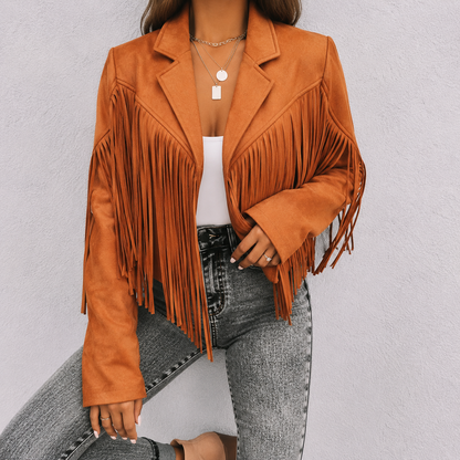 Suède damesjas met franjes | Boho-chic jasje voor een trendy look