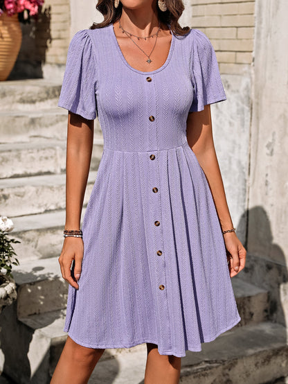 LYANA | Casual Zomerjurk met Knoopdetail