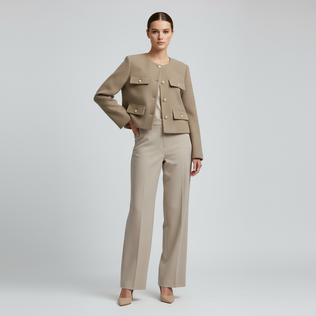 Dames Langarmjacke Vintage | Button Down