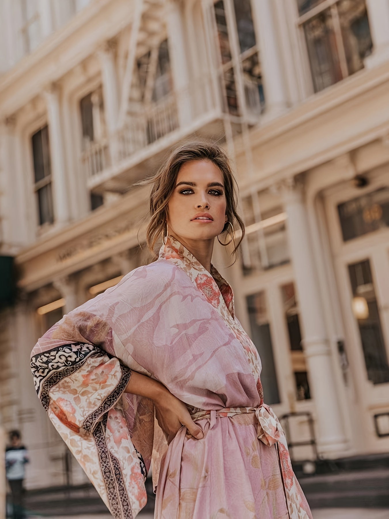 Yumea | Lange Kimono met Bloemenprint voor Dames