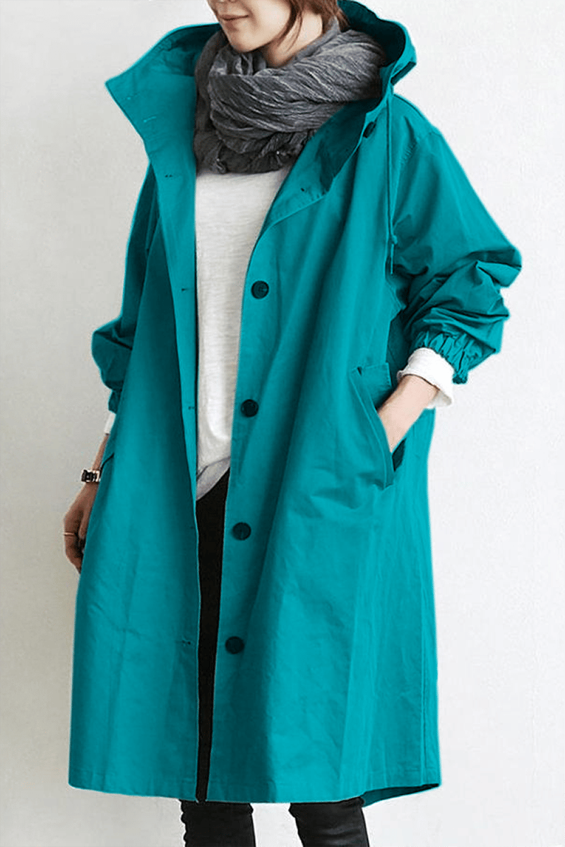 Waterdichte dames trenchcoat met capuchon | Stijlvolle tussenjas voor lente en herfst