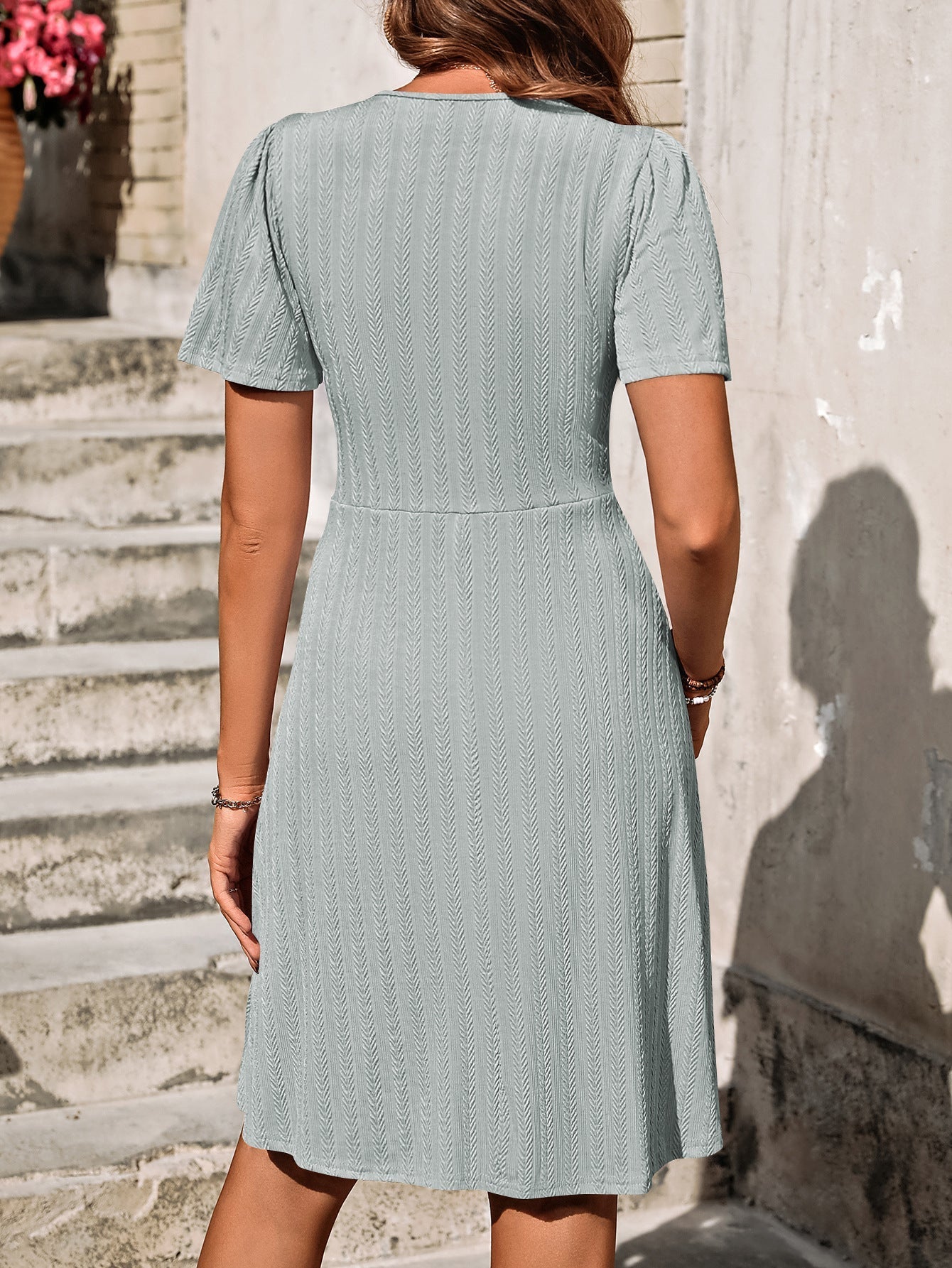 LYANA | Casual Zomerjurk met Knoopdetail