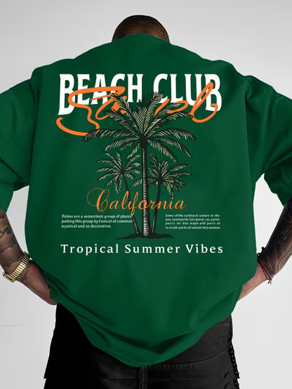 Casual mintgroen heren T-shirt met print en oversized fit