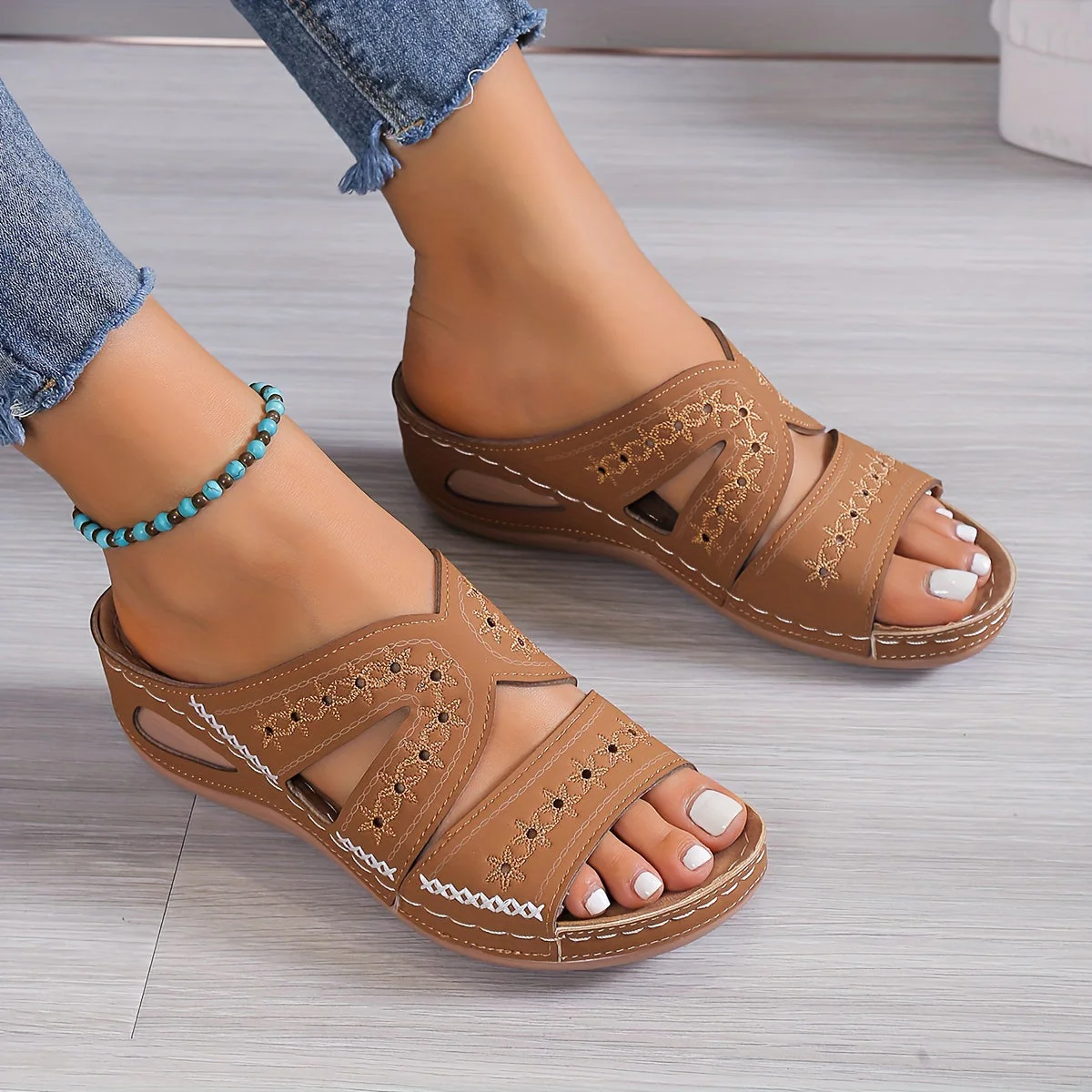 Noriva | Orthopedische Comfortslippers met Open Sleehak