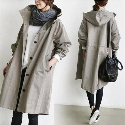 Waterdichte dames trenchcoat met capuchon | Stijlvolle tussenjas voor lente en herfst