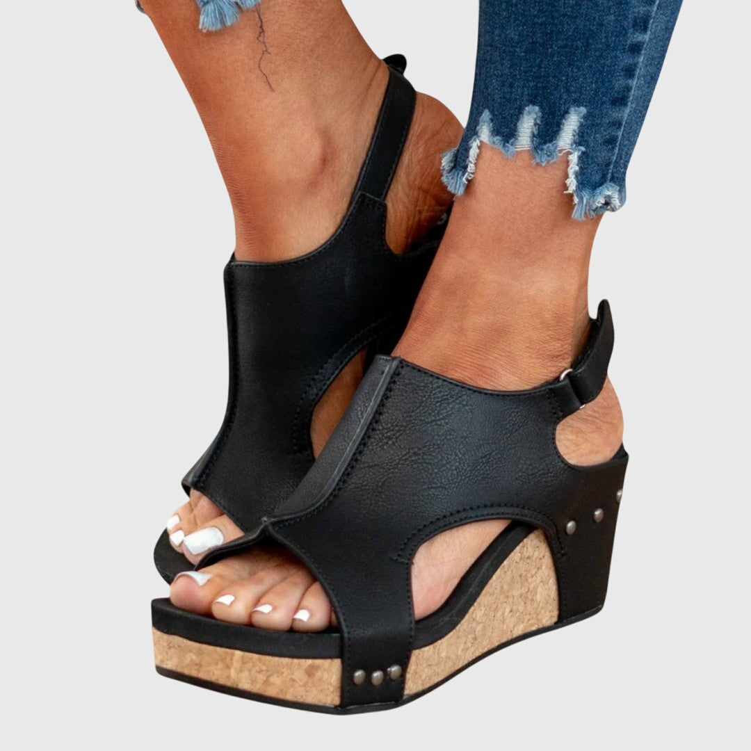 Adele Dames Sandalen | Gedempte Binnenzool, Lichtgewicht Sleehak 5