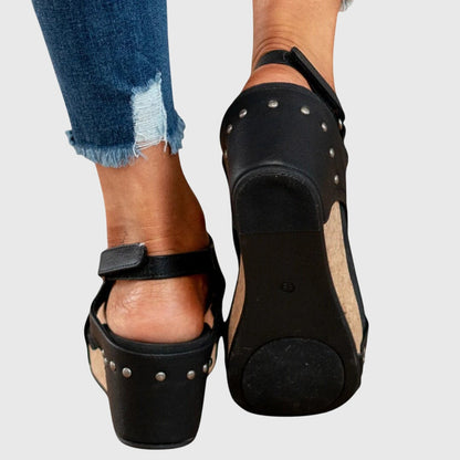 Adele Dames Sandalen | Gedempte Binnenzool, Lichtgewicht Sleehak 7