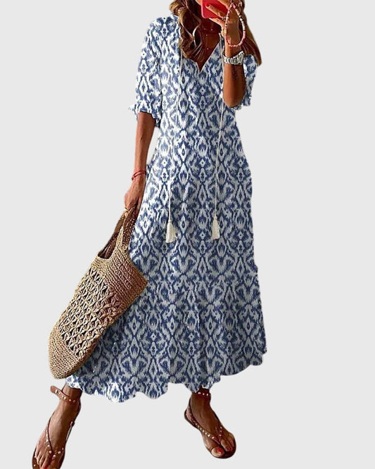 Amara Dames Zomerjurk | Bohemian Vintage Stijl, Lichtgewicht Katoen 0