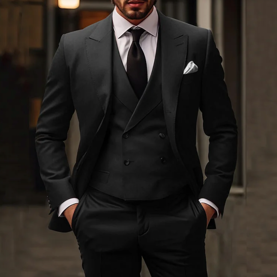 SEBASTIEN | 3-delig Slim-Fit Herenpak Blazer Gilet Pantalon
