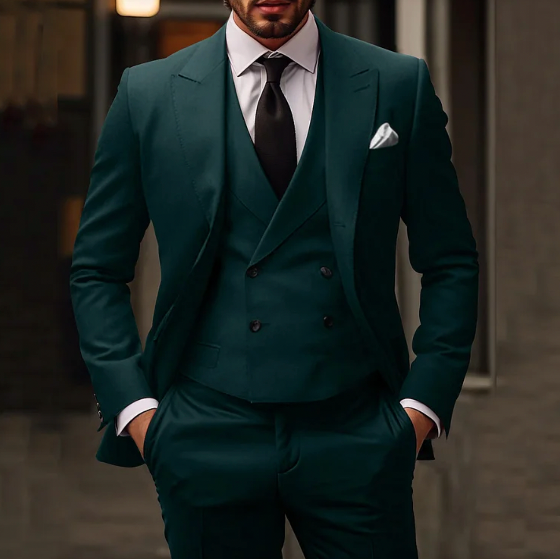 SEBASTIEN | 3-delig Slim-Fit Herenpak Blazer Gilet Pantalon