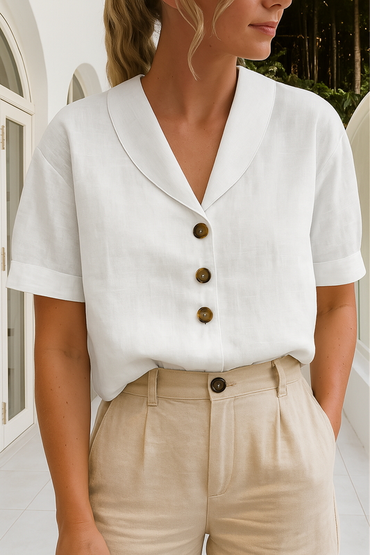 MIREYA | T-shirt met Knoopdetails
