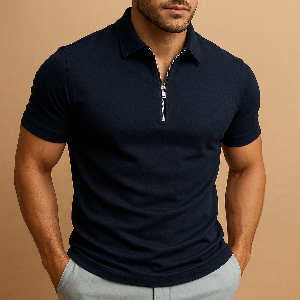 Daan Heren Polo | Slim Fit met Ritssluiting