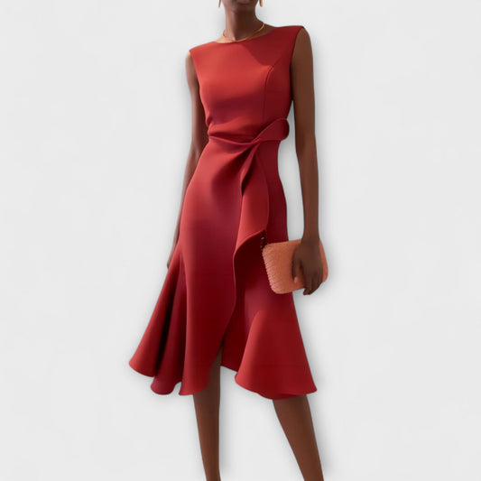 Dare Midi-jurk voor Vrouwen | Asymmetrisch Detail, Elegant 0