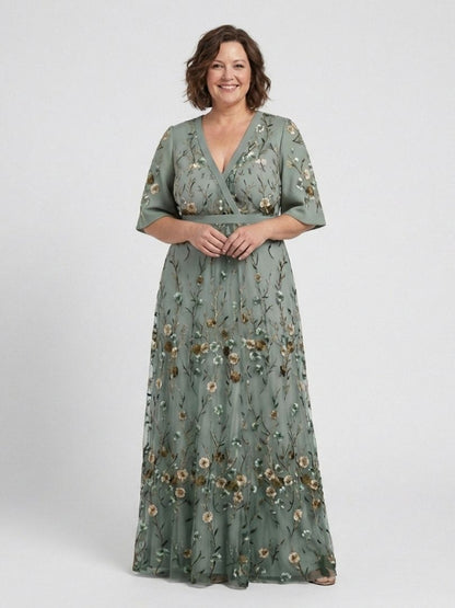 Evelyn Dames Maxi Jurk | Zachte V-hals, Bloemenprint, Luchtig 3