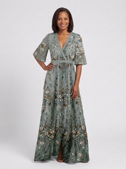 Evelyn Dames Maxi Jurk | Zachte V-hals, Bloemenprint, Luchtig 4