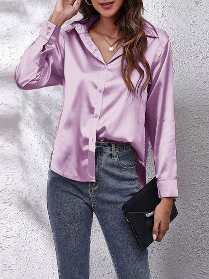 ANA LUIZA | Satijnen Blouse met Luxe Glans & Tijdloze Klasse