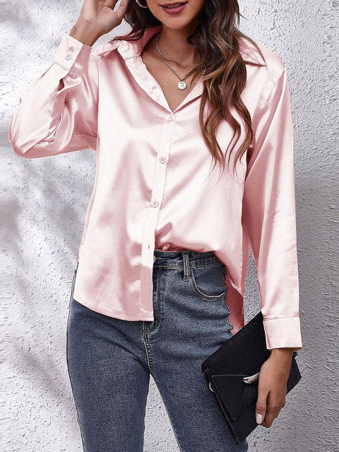 ANA LUIZA | Satijnen Blouse met Luxe Glans & Tijdloze Klasse
