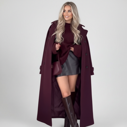 Royal Burgundy Wool Coat