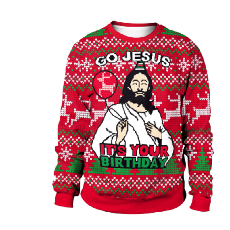 Gero Heren Trui | Warm Gebreid met Kerstprint, Comfortabel