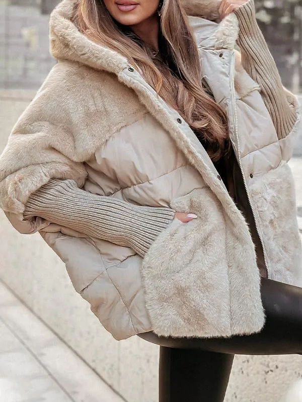 Gewatteerde Lange Winterjas Dames met Capuchon en Meerkleurig Design voor Warmte en Comfort