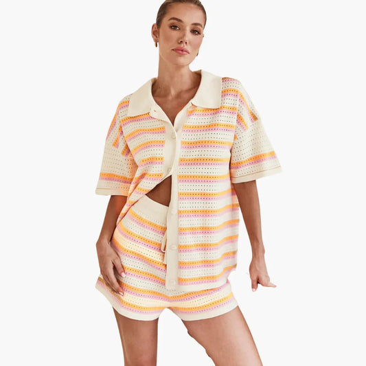 Gina Dames Zomeroutfit | Gehaakte 2-delige Set, Lichtgewicht en Ademend 0