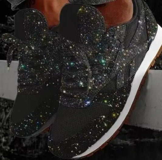 Glitter Sneakers Dames | Ademend PU en Mesh, Casual Elegant 0