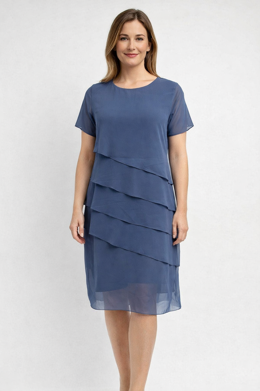 Hanna Damesjurk | Asymmetrische Transparante Overlay, Knie-lengte Zomerstijl 0
