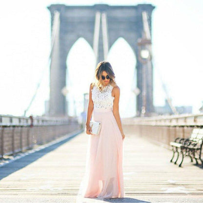 Hilda Dames Lange Jurk | Bloemenkant en Chiffon, Maxi Zomerjurk 6